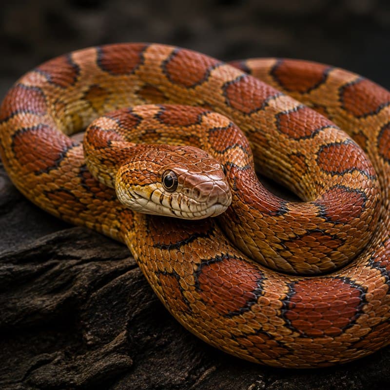 Normal corn snake parent B, heterozygous for Albino